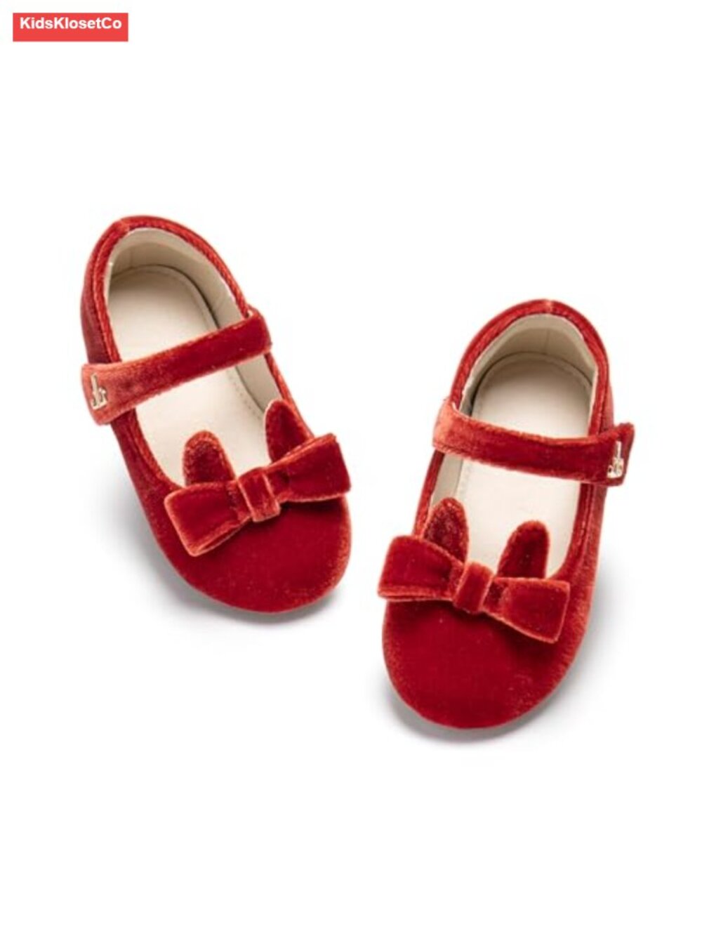 Girls Mary Jane Flats with Hook & Loop Closure, Suede Material